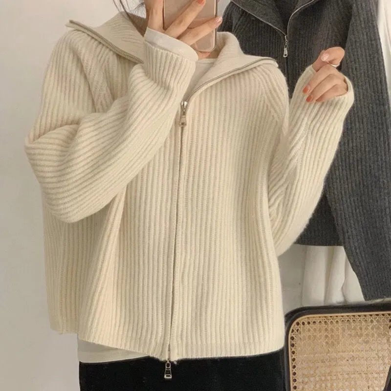 Cardigan Zipper Sweater - Prestige & Style